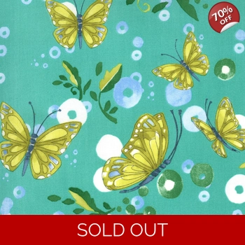 REMNANT - Moda - Robin Pickens - Cottage Bleu - Butterflies - Horizon - 35cm